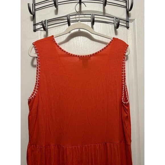 Design History Sleeveless Embroidered Dress Women’s Plus Size 2X Persimmon Tank - Picture 5 of 13